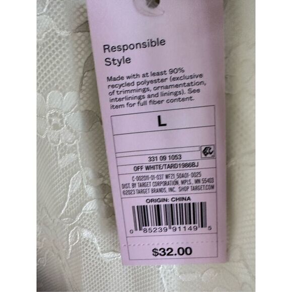 Wild fable Short Sleeve Maxi Dress -White Lace size L - Picture 5 of 5